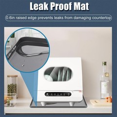 Dishwasher Drain Pan Mat, Portable Dishwasher Silicone Mat with Raised Edge, Sma