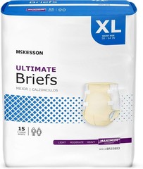 McKesson Ultimate Briefs, [60 Count], Size XL, 58-64 in. Incontinence Adult Di
