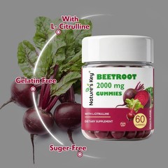 2 Pack Beet Root Gummies Vegan Paech Flavor Chewable Supplement, Gluten Free