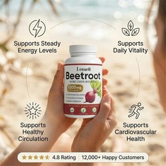 Lemeli Beetroot – 1300mg, Lemeli Beet Root Supplement 60 Capsules （1-5 pack）