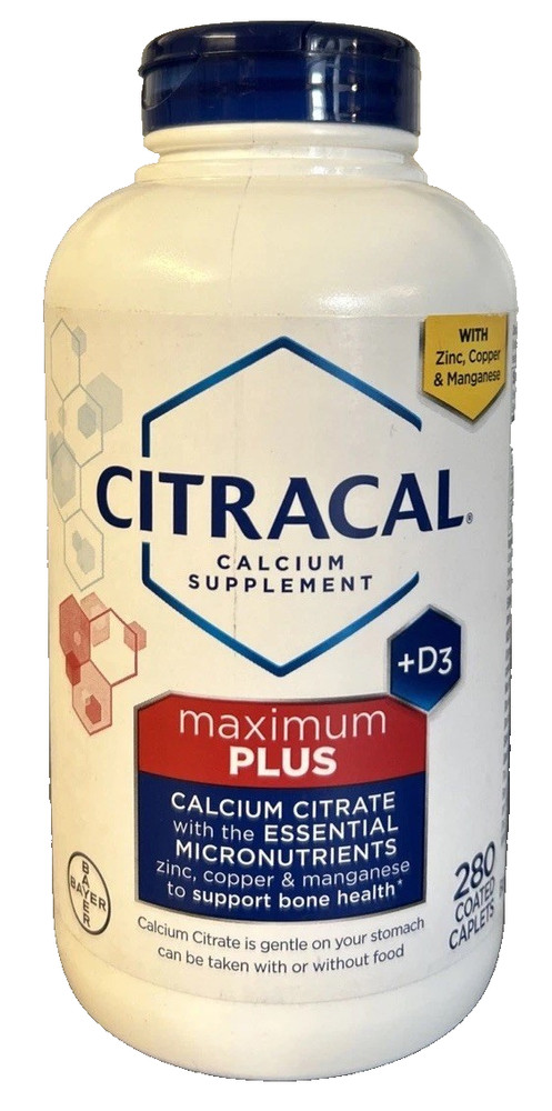 Citracal Maximum Plus Calcium Citrate + D3 280 Tablets Exp 8/2027