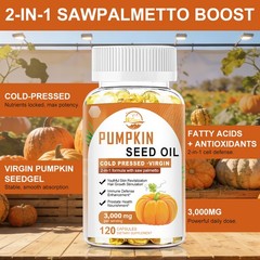 Pumpkin Seed Oil Saw Palmetto 3000mg Softgels Cold Press Virgin Oil Phytosterols