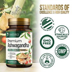 Ashwagandha Supplements – Premium Capsule 120 Count (Pack of 1)