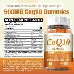 2 Pack CoQ10 Gummies 500mg Coenzyme Q10 Heart Health Cellular Energy 120ct