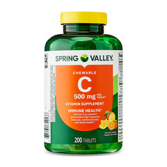 Spring Valley Vitamin C Chewable Tablets Dietary Supplement, 500 mg, 200 Count