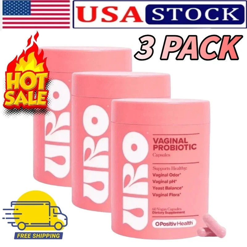 3 PACK URO O Positiv Vaginal Probiotics for Women pH Balance w/ Prebiotic 180 ct