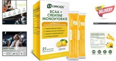 Creatine Monohydrate + BCAA Energy Powder – Unflavored for Fitness, 3.2 oz