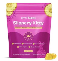 KITTYQUEEN Slippery Kitty Feminine Probiotic Pineapple 60 Gummies Exp 09/27