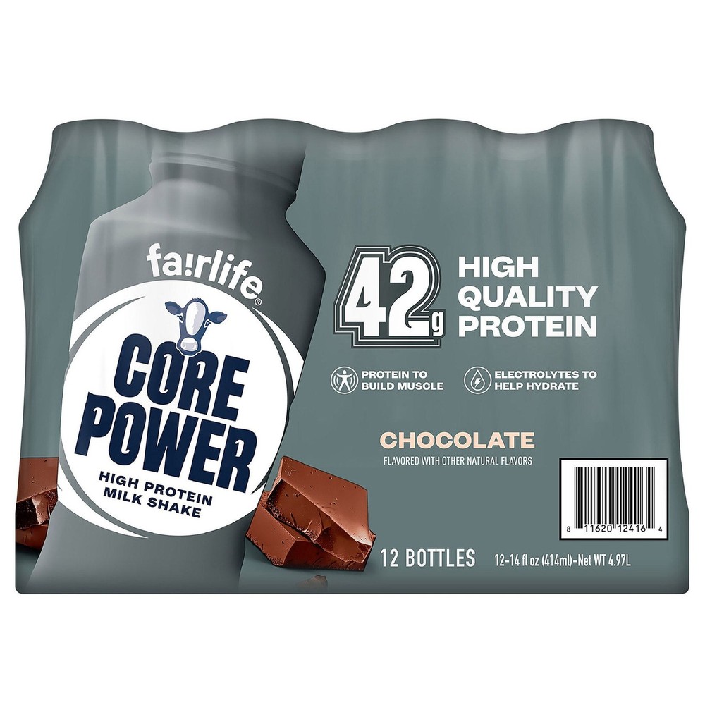 Core Power 42g Protein Shakes, Chocolate, 14 fl oz, 12-pack