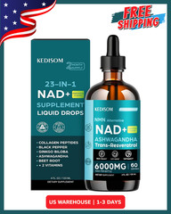 Liposomal NAD Supplement – Total 30000Mg NAD+ Blend Liquid Drops with Resveratro