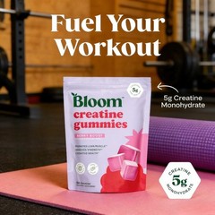 Bloom Sugar Free Creatine Gummies 5g – Monohydrate for Strength,Berry,36 Gummies
