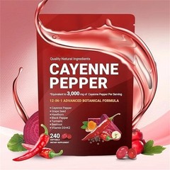 1/2/3pc Softgels Cayenne Pepper Supports Leg Vein, 240 Softge /Bag Supplement