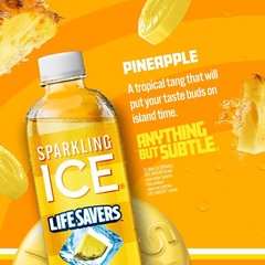 Sparkling Ice LIFESAVERS Pineapple, Zero Sugar Flavored 17 Fl Oz (Pack of 12)