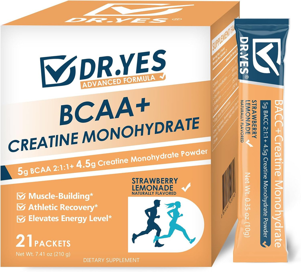 DR.YES Creatine Monohydrate Powder, Boost Strength, Muscle Recovery for Men & Wo