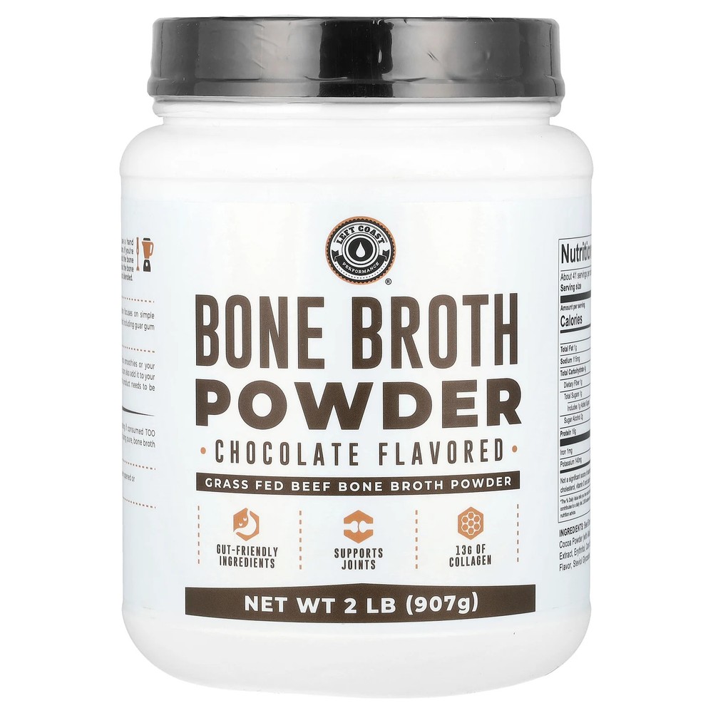 2 X Left Coast Performance, Bone Broth Powder, Chocolate, 2 lb (907 g)
