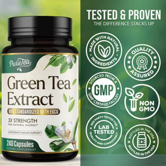 Green Tea Extract, Natural Fat Burn & Weight Loss Supplement 1000mg EGCG Capsule