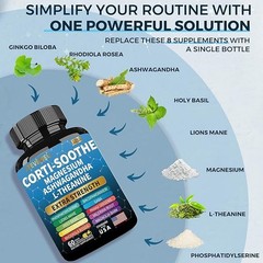 Corti-Soothe Cortisol Supplement for Women and Men w/ Magnesium Glycinate 200mg