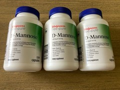 3 COMPARE AZO D-MANNOSE 1500 MG URINARY CLEANSING NO YEAST GLUTEN 120 CAPS EACH