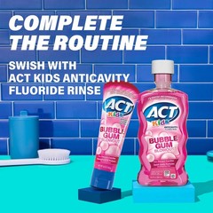 ACT Kids Anticavity Fluoride Toothpaste 4.6 oz. Bubble Gum Blowout (Pack of 2)