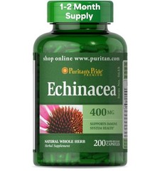 Echinacea 400mg Supports Immune System Health 200 CAPSULES Puritan’s Pride