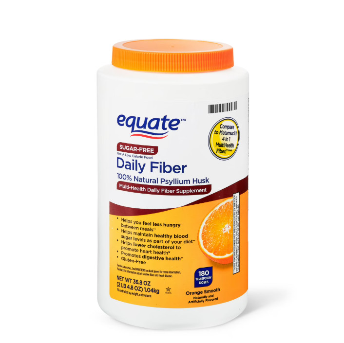 Equate Sugar-Free Daily Fiber Powder, Orange Smooth, 36.8 Oz