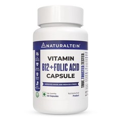 NATURALTEIN Vitamin B12 + Folate Energy Brain & Heart Health 60 capsules T859