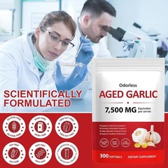 Aged Garlic Extract 7500mg Odorless 300 Softgels Made US 100% Authentic