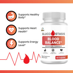GLUCO STASIS- Blood Support- 2 Bottles- 120 Capsules