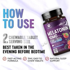Melatonin 10mg Fast Dissolve Supplements, Sleep Support Supplement for Adults –