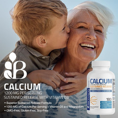 Bronson Calcium 1200 MG Per Serving Sustained Release 90 Tabs ~ Exp 2/28