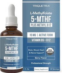 Triquetra L-Methylfolate 5-MTHF Plus Methyl B12 Supplement 1 oz Sealed Bottle