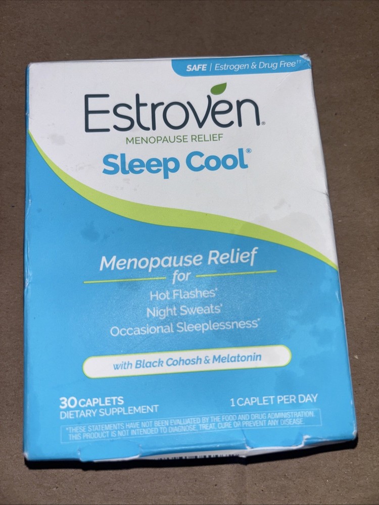 Estroven for Menopause Relief Sleep Cool Caplets Plant Based Ingredients 30 Ct