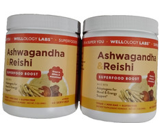 2x Wellology Labs Ashwagandha and Reishi Superfood Boost Powder 7 oz. Each New