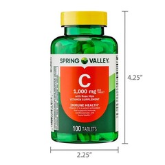 Spring Valley 1000 mg, Vitamin C with Rose Hips 500 Tablets, Support Immune new