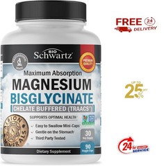 Bisglicinato de Magnesio 100% Quelato, No Laxante, Máxima Absorción y Bioavailab