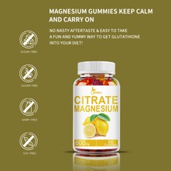 Magnesium Citrate Gummies – 60 High Strength Vegan Magnesium Gummies 600mg
