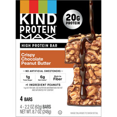 KIND, Gluten Free, Protein MAX, Crispy Chocolate Peanut Butter Protein Bars, 4 C