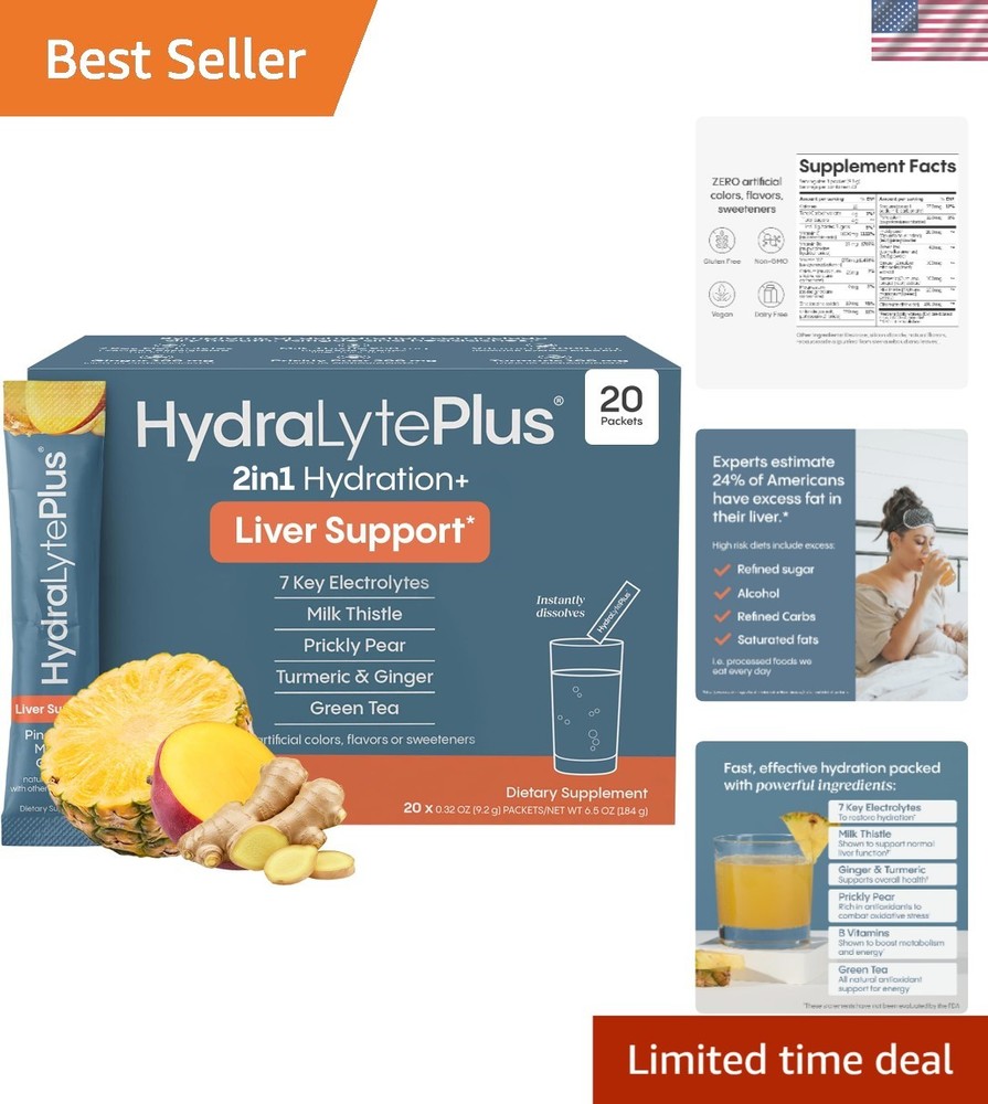 Rapid Rehydration Liver Support Mix: 18 Ingredients in Pineapple Mango Flavor