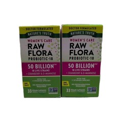 (2) Nature’s Truth – Raw Flora Probiotic-18, 33 Capsules Each. Exp: 02/2026+