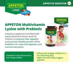 100% Appeton Multivitamin MV Lysine Chewable Tablet 60’s