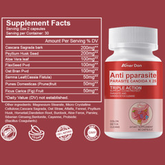 Candida Cleanse 60 Capsules – Gut & Colon Support, Natural Herbs for Intestinal