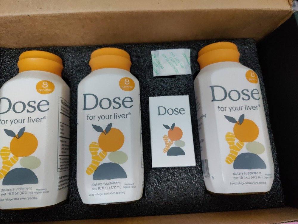 DOSE FOR YOUR LIVER 16oz – 3 PACK – SEALED – EXPIRES 12/19/2027+ SHOT GLASS