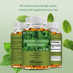 Enteric Coated Peppermint 50mg -for Abdominal Pain,Inflammatory,Bloating and Gas