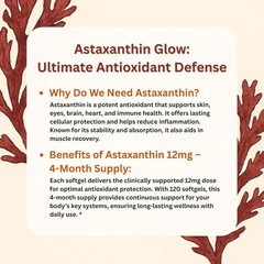 120 Softgels, 2 Pack | Astaxanthin 12mg, 4 Month Supply-NEW FREE SHIPPING