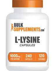 BulkSupplements L-Lysine HCl Capsules – 1000mg Per Serving
