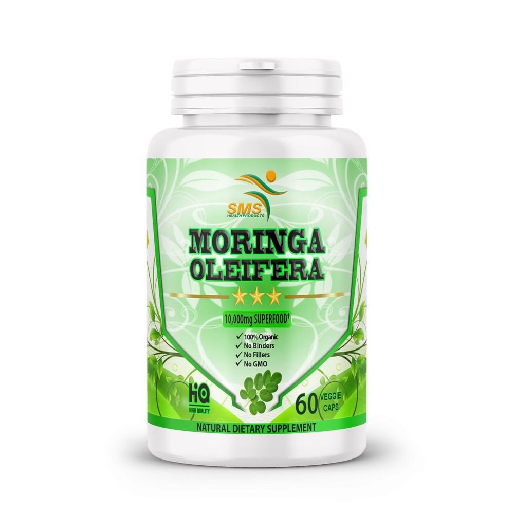 Moringa Oleifera Organic, Natural, 100% Pure Pills – 60 Capsule MORINGA 10,000mg