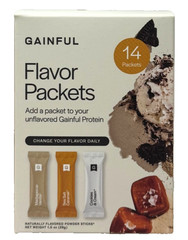 Gainful Protein Shake Flavor 14 Packets Vanilla, Sea Salt Caramel, Cookies Cream