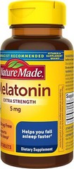 Nature Made Melatonin 5mg Extra Strength Tablets, 100% Drug Free Sleep Aid, Slee
