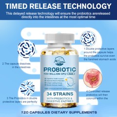 Probiotics 100 Billion CFU Potency Digestive Immune Health 120 Capsules Digestiv