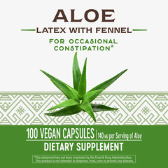 Nature’s Way Aloe Latex with Fennel, for Constipation, 100 Vegan Capsules